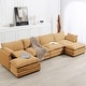 preview thumbnail 87 of 153, Corduroy Sectional Sofa with Removable Ottomans & Ultra-soft Cushions for Living Room & Bedroom 4 Seats with 2 Ottomans - Mineral Yellow