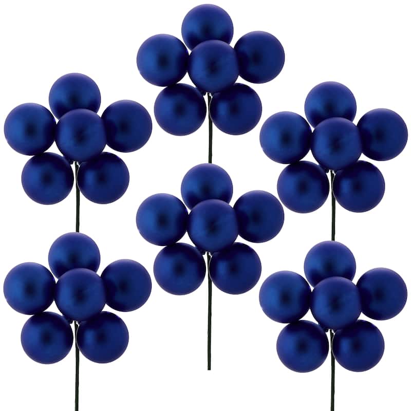 40mm Shatterproof Plastic 6 Bunch Matt Stemball Set of 6