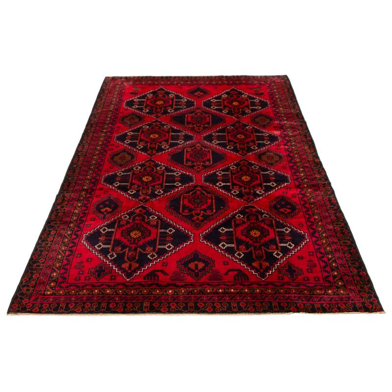 ECARPETGALLERY Hand-knotted Teimani Red Wool Rug - 6'9 x 11'0