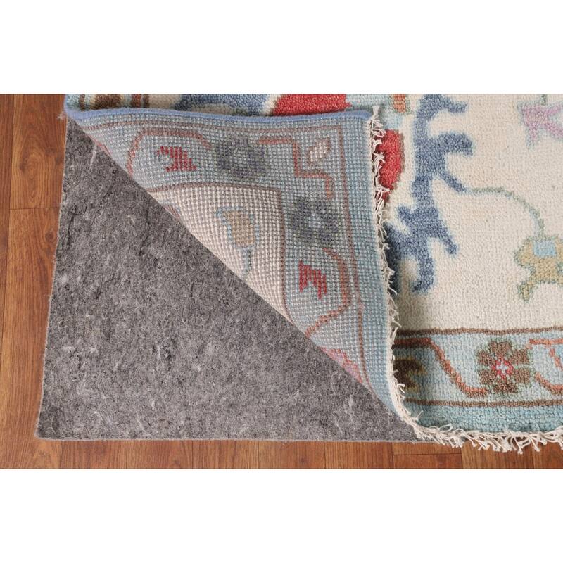 Light Blue Oushak Area Rug Handmade Wool Carpet - 9'0" x 11'9"
