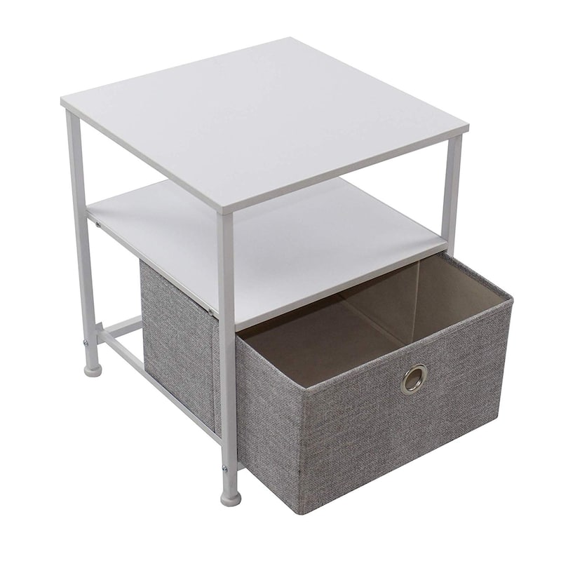 Nightstand 1-Drawer Shelf Storage Bedroom Furniture & End Table Chest