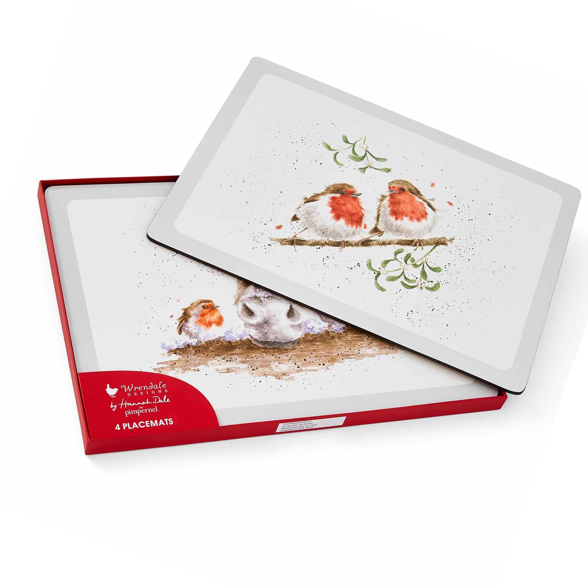 Pimpernel Wrendale Designs Set of 4 Christmas Placemats - 15.7" L x 11.7" W