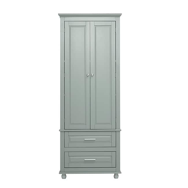 Tall Storage Cabinet with Two Drawers for Bathroom/Office