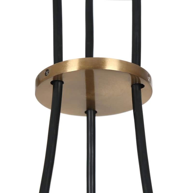 Modern 6-Light Black Gold Metal Chandelier Ceiling Lights for Dining Room - 26" D x 4.5" H