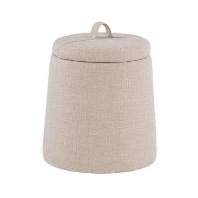 Ottoman with Handle and Storage Design, Beige
