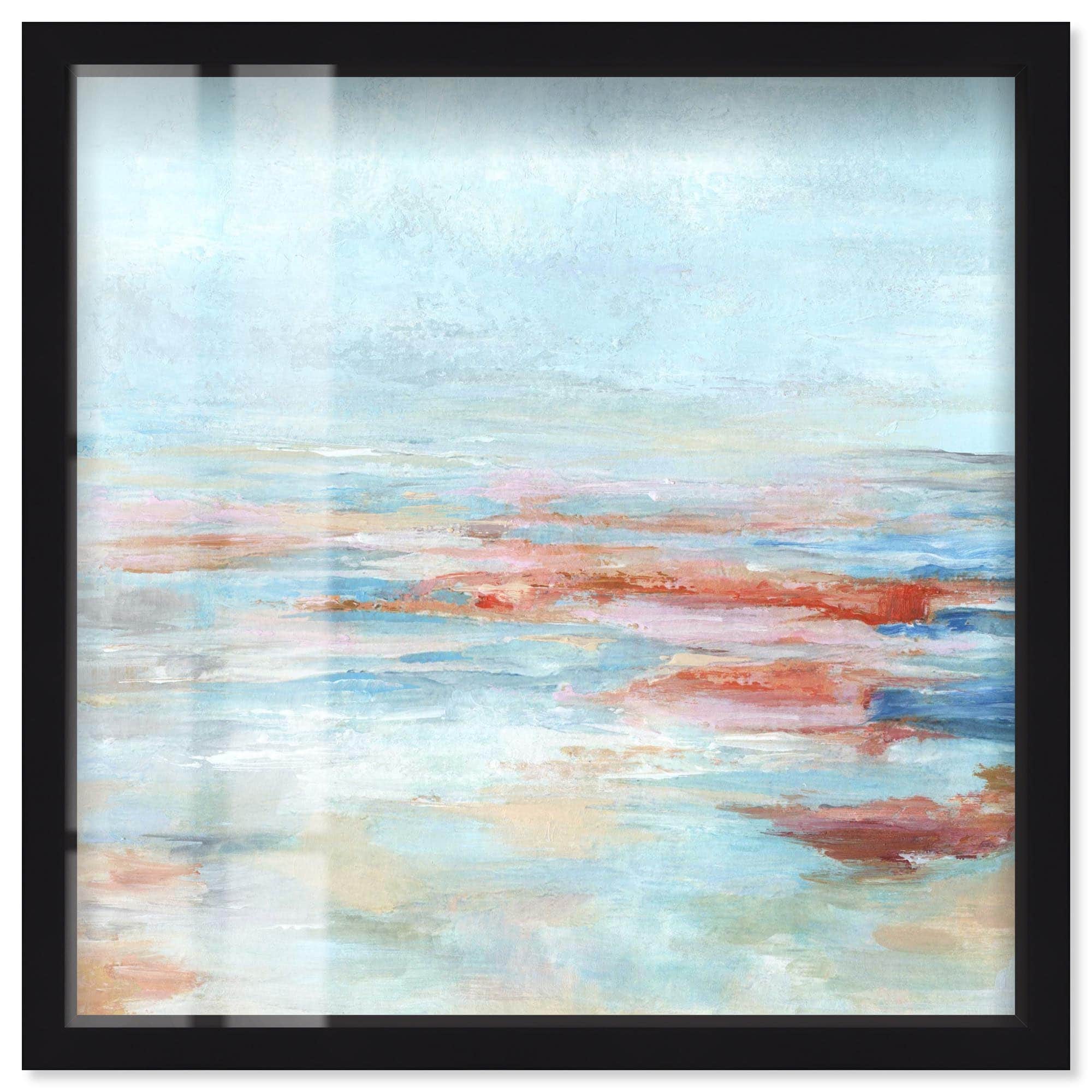 Water Waves Coastal Gold Art Shadowbox Print by Art Remedy