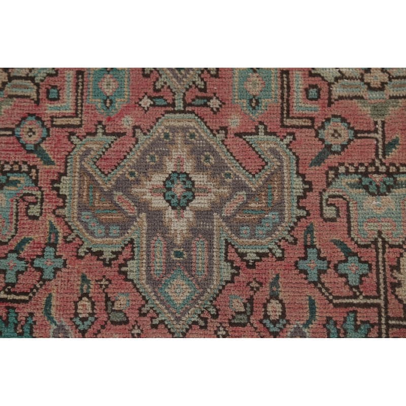 Distressed Tabriz Persian Vintage Area Rug Hand-Knotted Wool Carpet - 6'5" x 9'7"