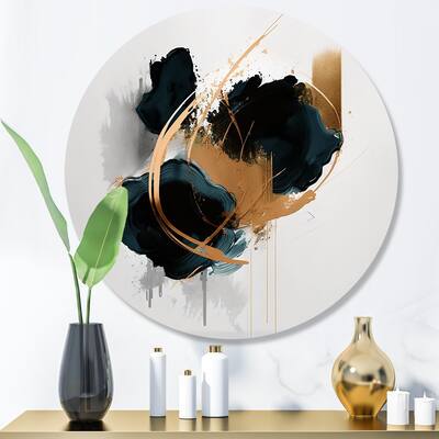 Designart "Abstract Roses II" Abstract Floral Metal Round Wall Art