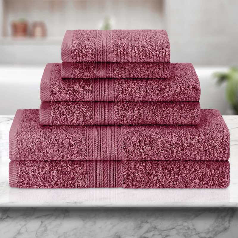 Eco-Friendly Sustainable Cotton 6-Piece Bathroom Towel Set