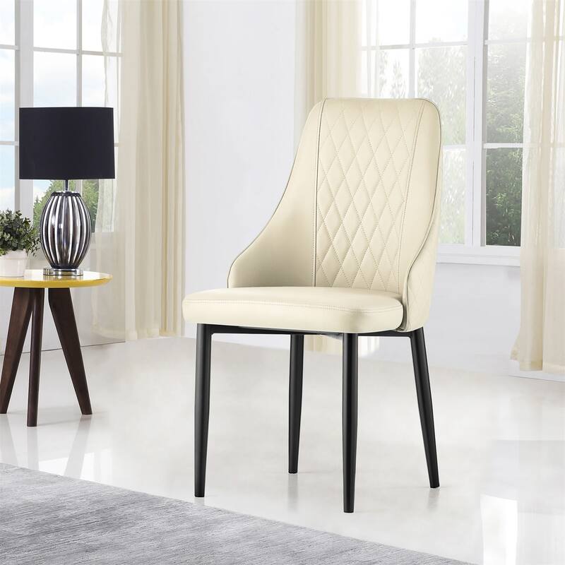 Faux Leather Upholstered Dining Chairs Set of 2 - 35.63"H x 17.72"W x 17.32"D