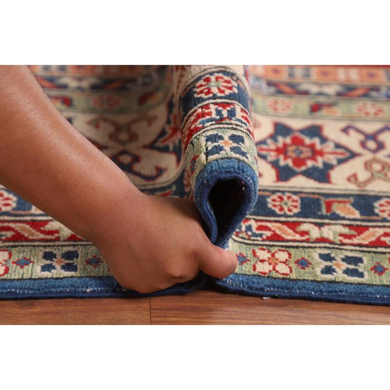 Blue Kazak Oriental Large Area Rug Handmade Wool Carpet - 9'8" x 15'7"