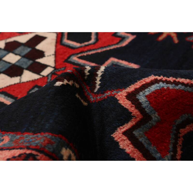 ECARPETGALLERY Hand-knotted Anadol Navy, Red Wool Rug - 3'4 x 9'8