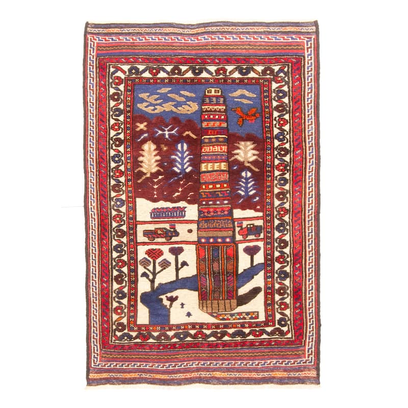 ECARPETGALLERY Hand-knotted Teimani Beige Wool Rug - 2'11 x 4'5