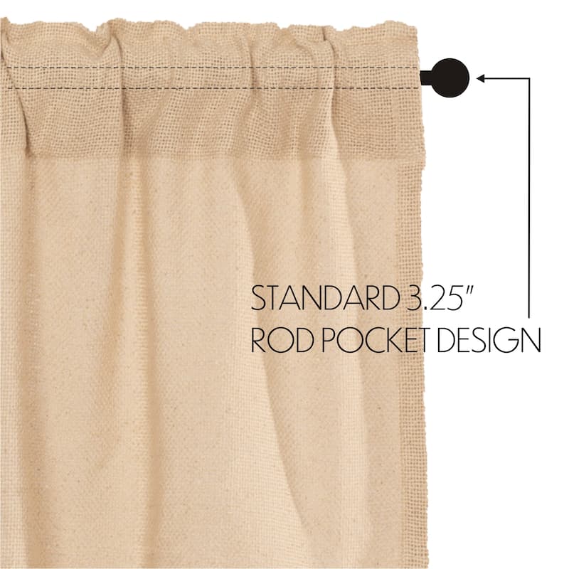 Farmhouse Kitchen Curtains VHC Cotton Burlap Valance Rod Pocket Solid Color