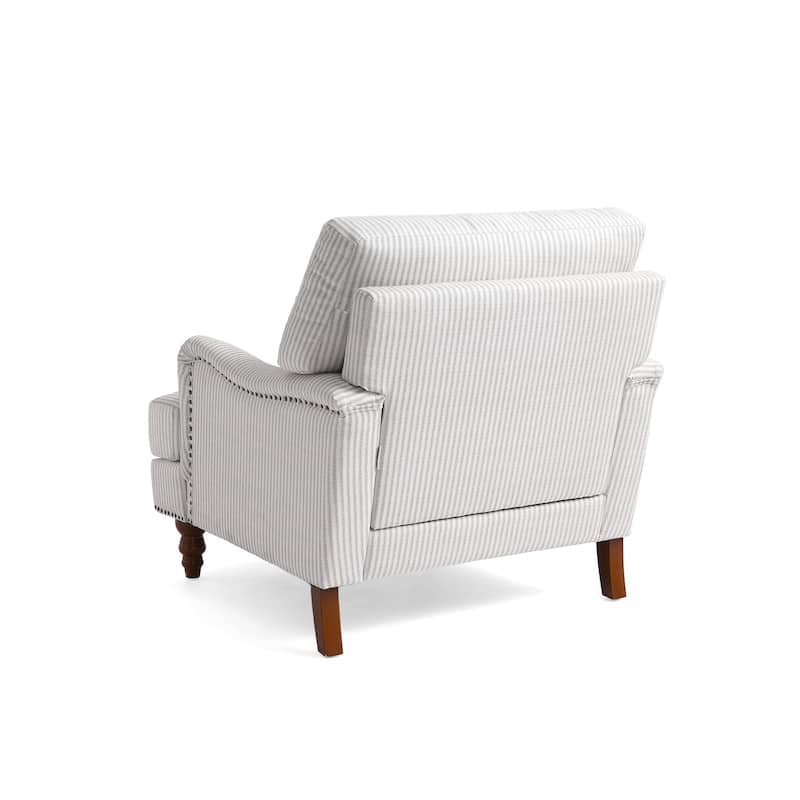 Set of 2 Mid Century Chenille Upholstered Accent Chairs
