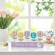 preview thumbnail 20 of 19, Glitzhome Easter Wooden Metal Tulips Bunny Family Spring Theme Table Decor "HELLO" Tulips