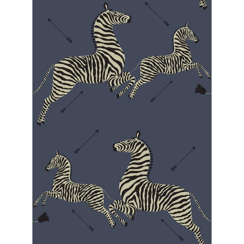 Scalamandre Denim Zebra Safari Self Adhesive Peel & Stick Wallpaper