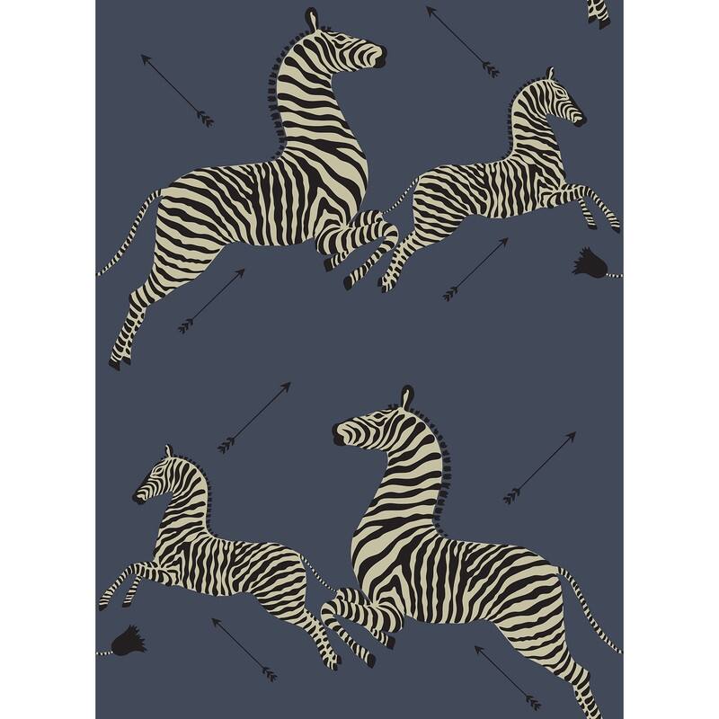 Scalamandre Denim Zebra Safari Self Adhesive Peel & Stick Wallpaper