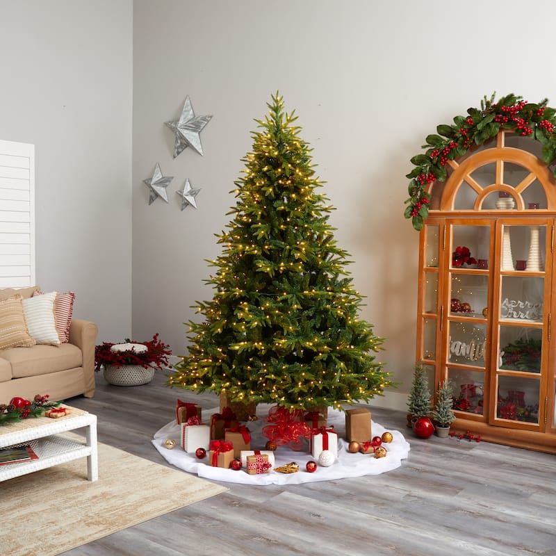 8ft. Fir Look Artificial Christmas Tree with 700 Multi LED Lights & 3560 Branches - Grand Festive Holiday X-Mas Glow