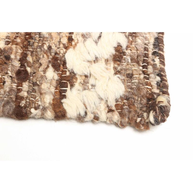 ECARPETGALLERY Braid weave Sienna Brown Wool Rug - 5'5 x 8'0