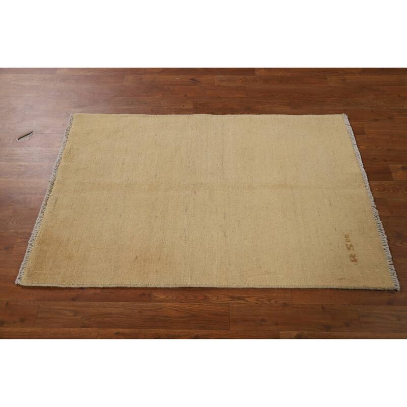 Modern Gabbeh Oriental Rug Hand-Knotted Wool Carpet - 2'8"x 4'0"