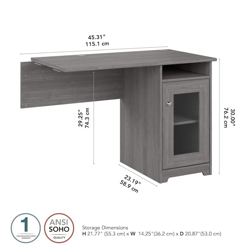 Bush Furniture Cabot Desk Return with Storage for Home Office Desk