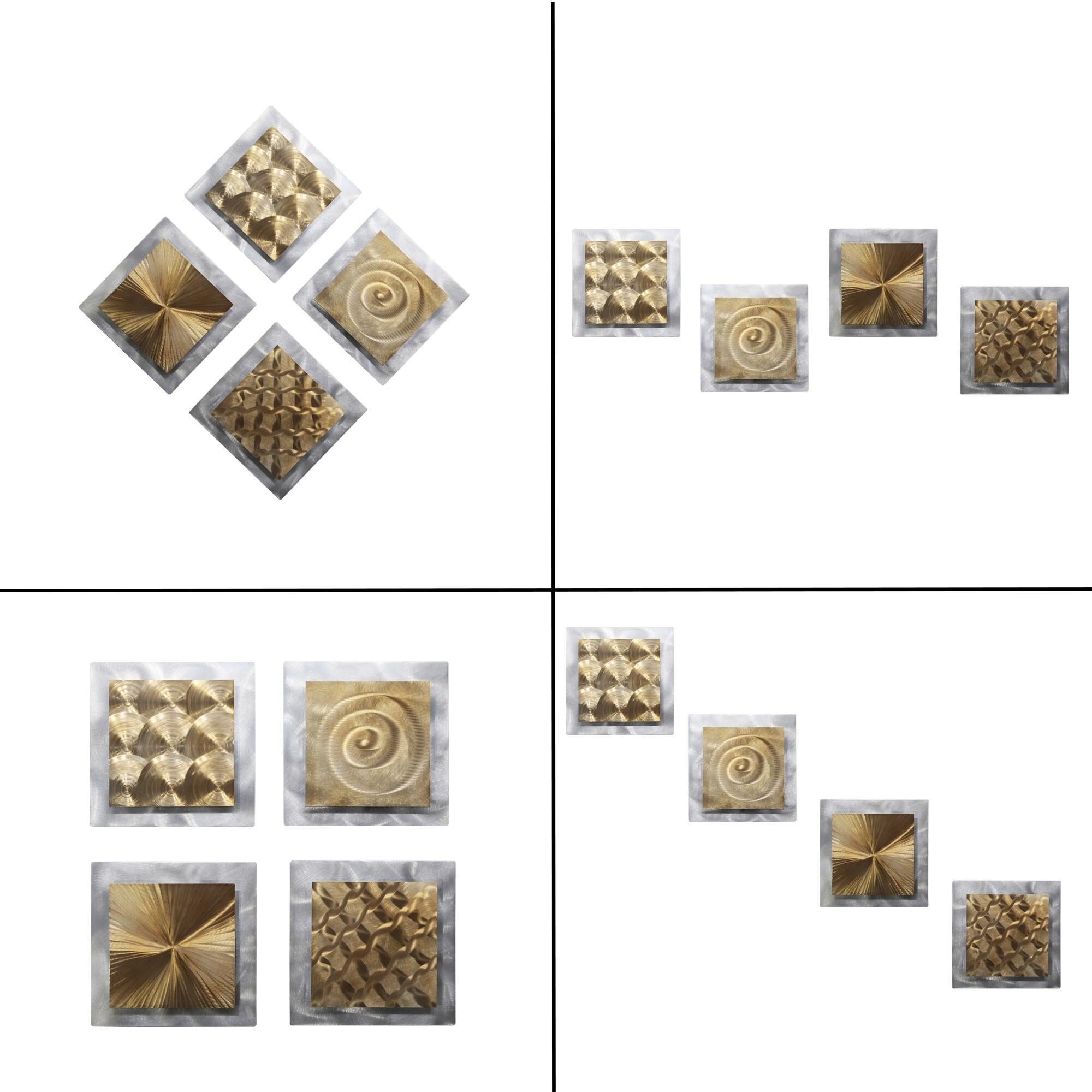 Shop Statements2000 Gold Silver Metal Wall Art Accent Sculpture By Jon Allen Set Of 4 Phenomena Overstock 12455961