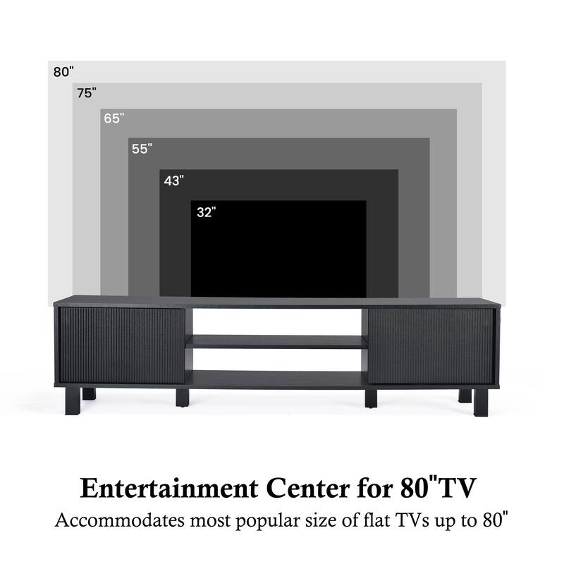 Mid-Century Modern 63" TV Stand Media Console Table Entertainment Center for Living Room
