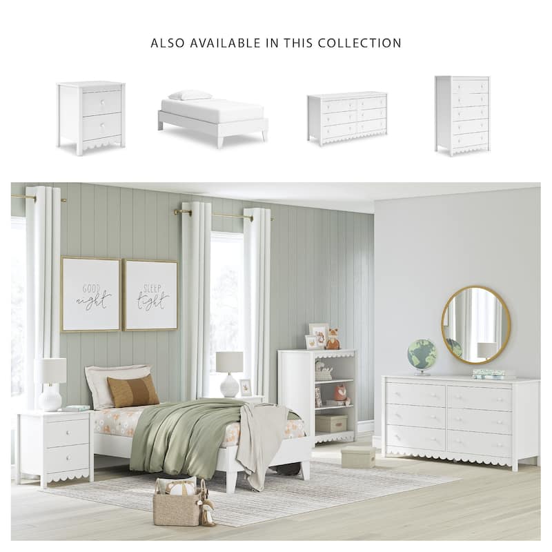 Signature Design by Ashley Hallityn White Bookcase - 31.61" W x 19.84" D x 41.14" H