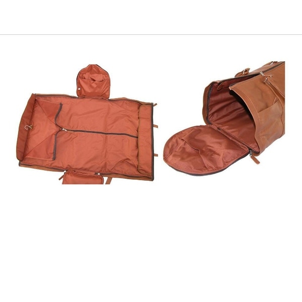 leather garment duffle bag