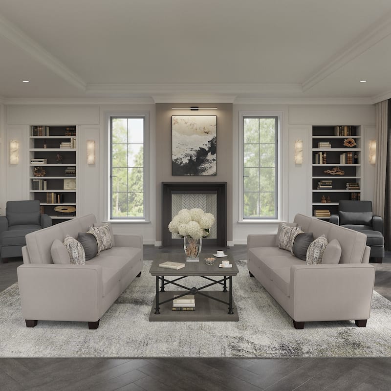 Bush Furniture Stockton Living Room Chaise Lounge with Arms