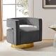 preview thumbnail 42 of 114, HULALA HOME Carisa Modern Upholstered Swivel Open-Back Barrel Chair with Golden Base