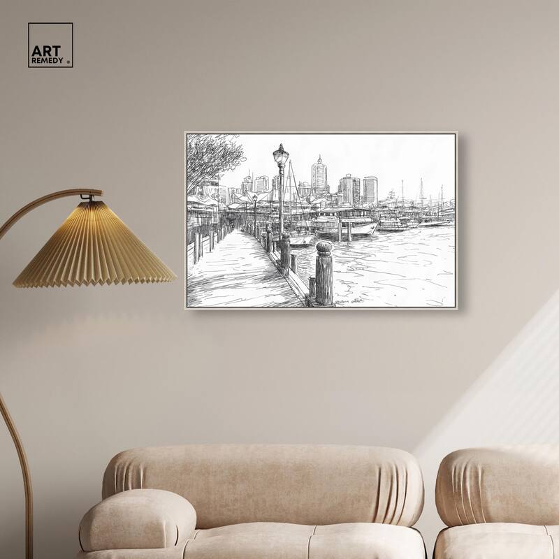 Harbour City Ink Canvas by Art Remedy