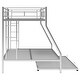 preview thumbnail 7 of 10, Industrial Modern Twin over Full Bed with Sturdy Steel Frame, Twin Trundle, Two-Side Ladders and Full-length Guardrails, White