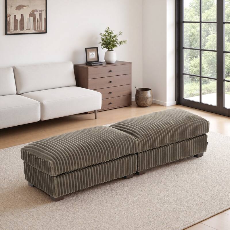 Fauxfur Ottoman Bench