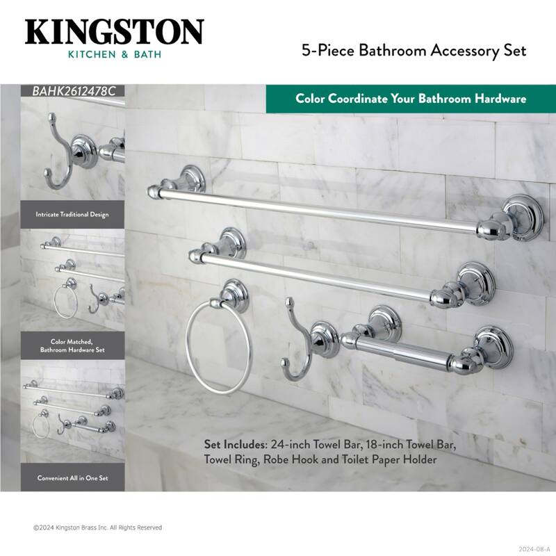 Kingston Brass Provence 5-Piece Bathroom Accessory Set in Oil Rubbed Bronze