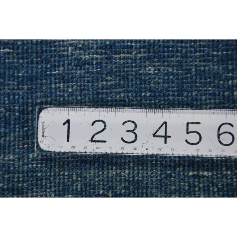 Blue Modern Gabbeh Oriental Rug Handmade Wool Carpet - 4'9" x 6'8"