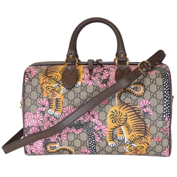 Shop Gucci Women&#39;s 409527 GG Supreme Bengal Tiger Convertible Boston Bag Purse - Multi - 14&quot; x 9 ...