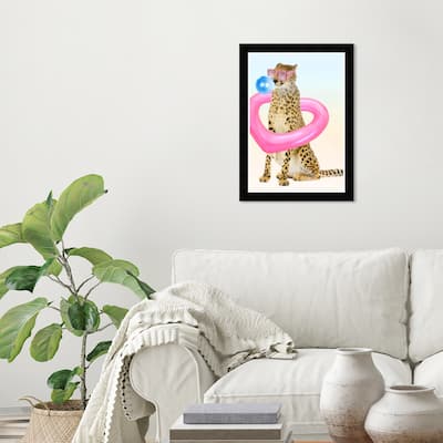 Wynwood Studio Prints Animals Cheetah Bright Fun Pink and Bohemian & Eclectic Wall Art Canvas Print