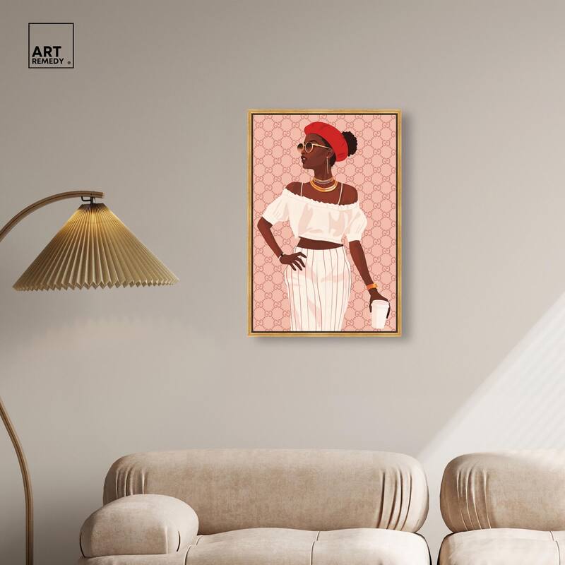 Her Stylish Coffee Look Canvas by Art Remedy
