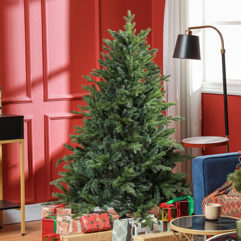 Easy Setup 5ft Christmas Tree with Hinged Branches and Metal Stand