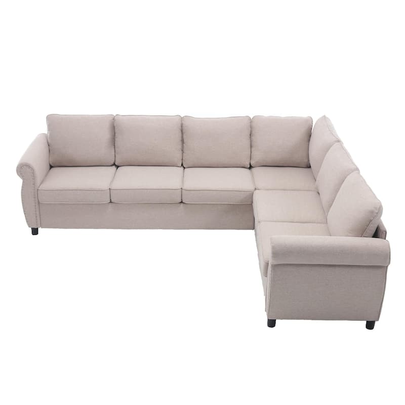 104" Polyester L-Shaped Sleeper Sectional Sofa