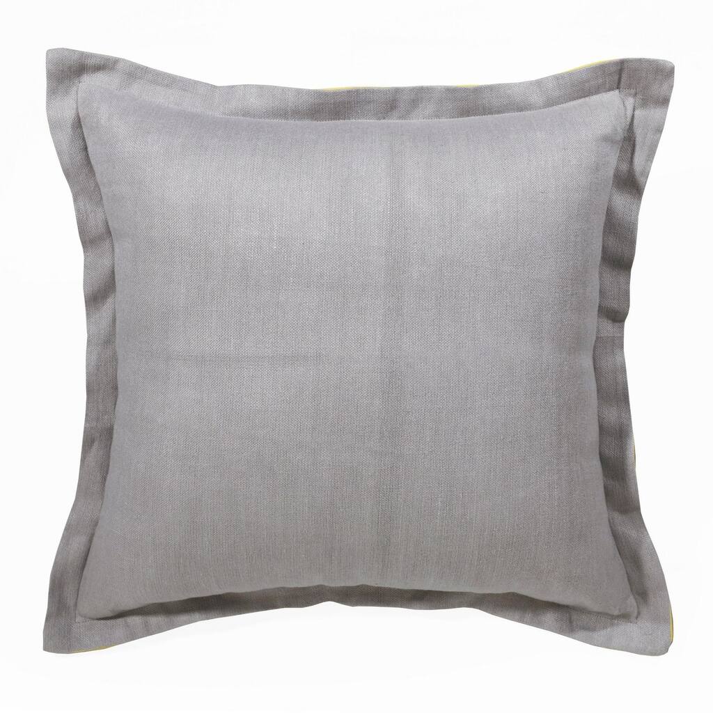 Handwoven Solid Square Throw Pillow - 20" - Gray and Yellow