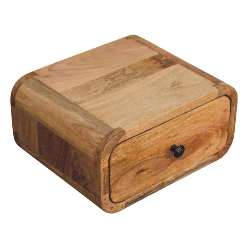 Artisan Furniture Solid Wood Avora Mini Wall-Mounted Oak-ish 1 Drawer Nightstand