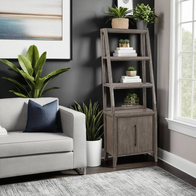 Bridgevine Home Avana Universal Bookshelf Pier, No Assembly Required, Smokey Greige Finish