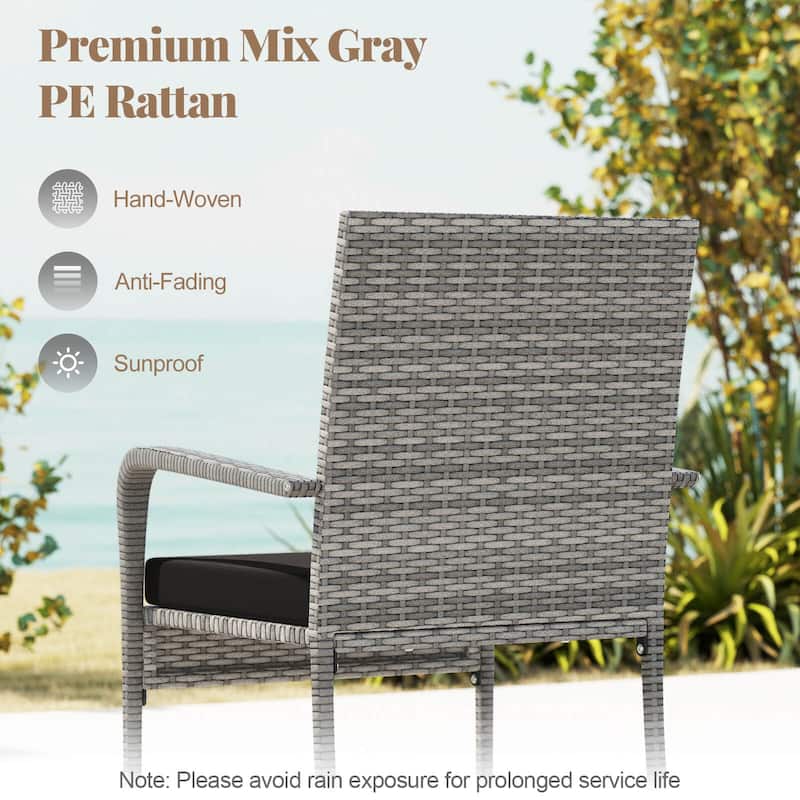 Costway 3 PCS Patio Furniture Set with Seat Cushions & Tempered Glass - See Details