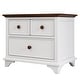 preview thumbnail 4 of 6, 2-Drawer Wood Nightstand in White and Walnut
