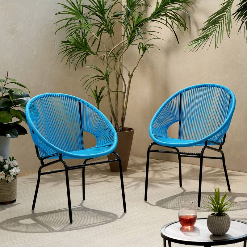 Nusa Outdoor Modern Rattan Club Chair (Set of 2) by Christopher Knight Home