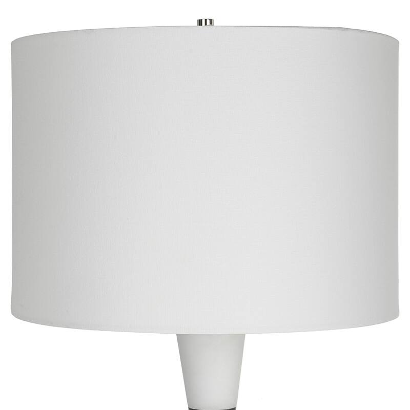 Banded Hourglass Table Lamp with Drum Shade - 29.5" - Black and White