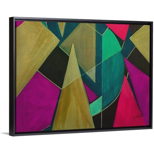 Shop Triangle Abstract Brown Magenta Black Float Frame Canvas